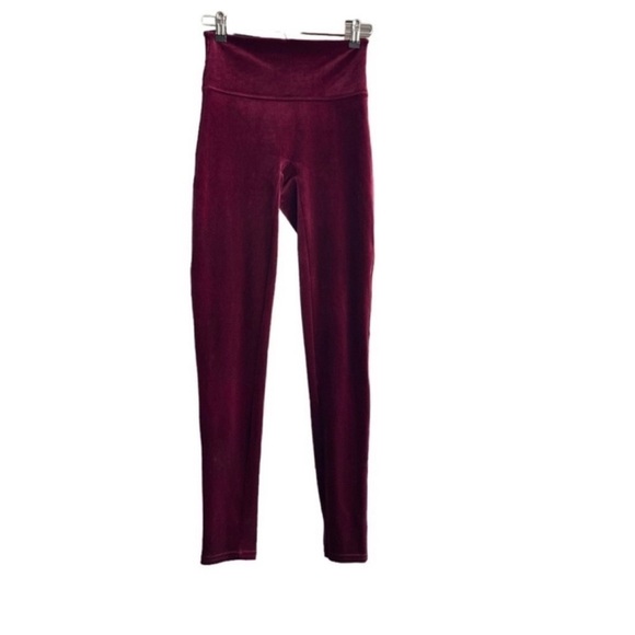 SPANX Velvet Rich Burgundy Leggings Size Medium - Picture 5 of 9